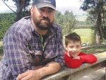 Hawarden farmer Dan Hodgen, with his son Gus, 8, says North Canterbury farmers are preparing to go back into drought mode. 