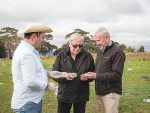 From left, Dr Hosein Alizadeh and Professor John Hampton, Lincoln University and Mike Manning, Ravensdown at the research site.