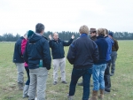 Agricom’s Allister Moorhead explains the importance of early spring growth to attendees at the recent Marshdale field day.