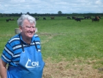 Kevin Bell with cows he has inseminated.