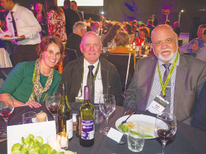 President’s Trophy winner Kylie Faulkner (left) with HortNZ chair Barry O’Neil and Ratahi Cross from Ngai Tukairangi Trust.