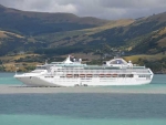 Cruise ship in Akaroa Harbour.
