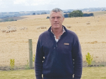 Home on the range; Miles Anderson on his property overlooking his sheep.