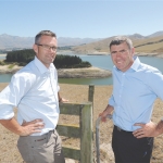 Opuha Dam chief executive Tony McCormack (left) with Nathan Guy.