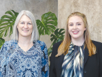 Courtney Davies (right) with ANZ New Zealand chief executive Antonia Watson.