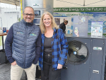 Eco2Energy founder Nick Papa with Cabinet Minister Louise Upston at Mystery Creek Fieldays.