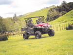 The Honda Pioneer 1000 has a large tilting cargo bed for loads and a one-tonne towing capacity.