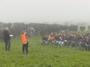 Attendees at the Lincoln University Demonstration Dairy Farm field day.