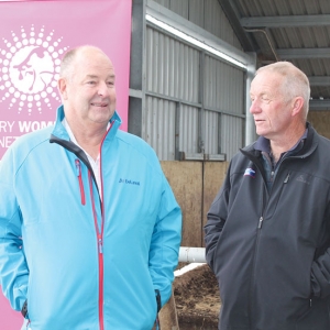 De Laval’s Grant Vickers (left) and Neil Milne,Comfort Cow Barns.