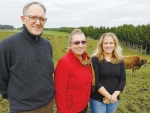 Taranaki farmers Robert and Verna Bourke with daughter Conna Smith.