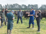 MyMilk signee Erik Lensen speaks at a DairyNZ field day on his farm.