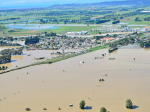 Flooded farms around Edgecumbe in April this year.