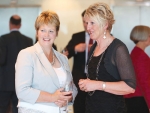 WDT Escalator Alumni members Dawn Sangster of Central Otago and Helen Gilder of Southland catch up at the 2014 Escalator graduation in Wellington.