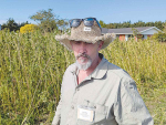 Richard Barge, chair of the NZ Hemp Industry Association, wore a hat, shirt, trousers and socks all incorporating hemp fibre during the farm visit.