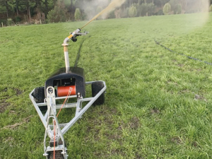 King Cobra travelling rain gun covers large areas in a short time.