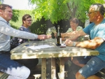 Moving forward with Gisborne Sauvignon Blanc. From Left; Doug Bell, Delwyn Bell, Anita Ewart-Croy and Andrew Vette.