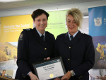 Director of Compliance Services, Stephanie Rowe (L) and NAIT Compliance Officer Top Graduate, Cheryle Blight (R).