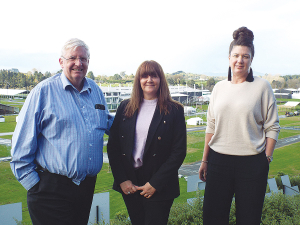 From left, Fieldays chief executive Peter Nation, communications manager Claire Hooton and head of customer and strategic engagement Taryn Storey.