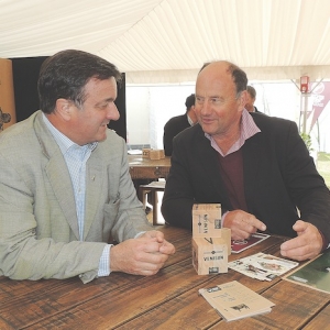 Ian Jackson (right) catches up with Keith Cooper.