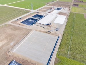 Aerial view of the dairy research farm under development.