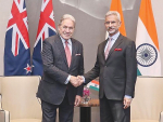 Foreign Affairs Minister Winston Peters meeting his Indian counterpart Subrahmanyam Jaishankar during a visit to New Delhi.