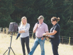 Geoff and Joy Hayward, with BLNZ facilitator Laura Lake, explain how they manage their Mt Horrible farm in the hills overlooking Timaru.