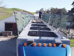 Cratesafe's dual purpose protective screen system protects drivers from falling over the edge of the crat, while also serving as a cover net for livestock.