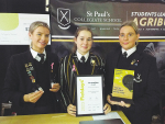 The winning St Paul’s team with the their lip balm at this year’s Fieldays.