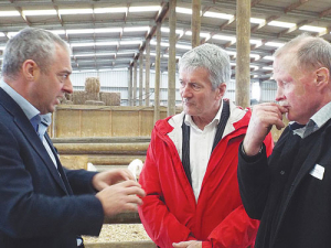 From left: Dairy Goat Co-op chief executive David Hemara, Agriculture Minister Damien O’Connor and DGC chairman Campbell Storey at the launch.