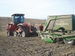 Warren Darling pictured with his Great Plains Simba SL500 cultivator.