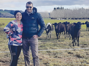 North Otago-based calf rearers Jared and Meriana Ovens.