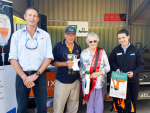 Peter and Corina Morris (centre) pictured with Don Morrison from Alliance Group and Lauren Rogers from Elanco.