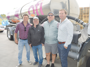 Happy ofi farmer suppliers – from left, Aaron Pascoe, Jack Scheres, Peter Scheres and Thomas Scheres.