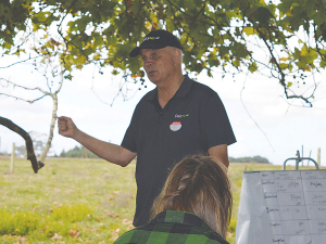 Chris Glassey, DairyNZ speaking at the SMASH field day.