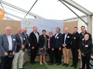 Associate Minister for the Environment Eugenie Sage (middle-right) with Agrecovery board and staff.