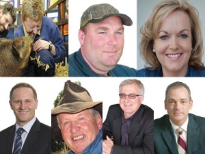 (From top-left): hanskrieksafe, ahoggardfedfarms, jcollinsminister. (From bottom-left): johnkeypm, johnmcarthymie, tgrosserusambassador, tspieringsfonterra.