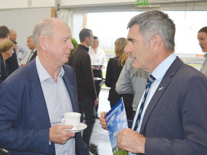 Fonterra Shareholders Fund chairman, left, pictured with former agriculture minister Nathan Guy, will step down at the end of the year.