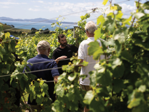The Landing winemaker Ben Byrne does winery tastings and vineyard tours with lunch guests.