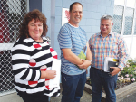 Dairy farmers at the DIRA consultation at Morrinsville: (from left) Julie Pirie, Ngatea; James Barron, Matamata; Brent Goldsack, Ngarua.