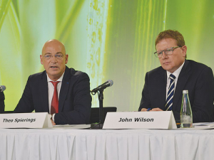 Fonterra chief executive Theo Spierings and chair John Wilson front the co-op’s annual result last week.
