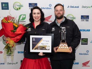 2024 Waikato Share Farmer of the Year Sian and Logan Dawson.