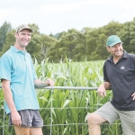 Bernard Kelly (left) with farm owner Noldy Rust.