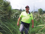 Gray Baldwin in his farm wetland.