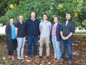 Young breeders: from left, Cara How, Megan Morrison, John Wakelin, Sean Alexander, Rachel Cox and Karl Wood.