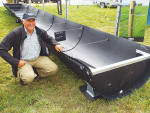 Roger Dalrymple with his Flexifeeder at the Central Districts field days.