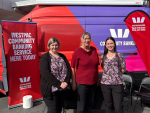 Westpac bankers Karla, Lynne and Hannah with the community banking van in Whāngarei   