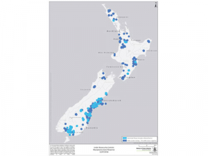 Light blue - restricted places (includes infection farms). Dark blue - NODs (under testing — 70% to 80% return negative).