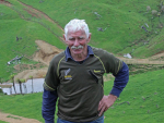 Steve Borland says the sediment trap (background) has helped prevent the loss of tonnes of soil.