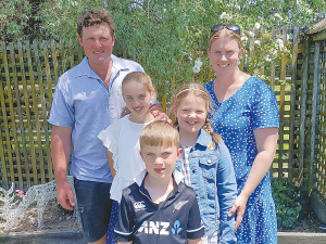 Joyclas Stud sharemilkers Robbie &amp; Anna James with children Ella, Isabel and Charlie.