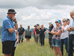 Bryce Lupton discusses his farming regime with attendees at a recent BLNZ environmental field day.